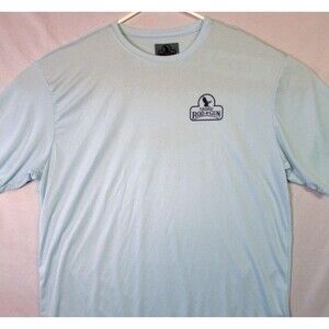 Frisco Rod & Gun Shirt Mens Extra Large Light Blue Performance Fishing Graphic